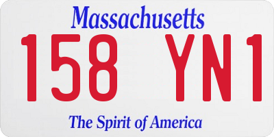 MA license plate 158YN1
