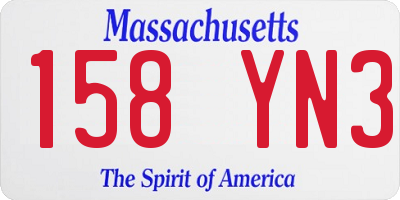 MA license plate 158YN3