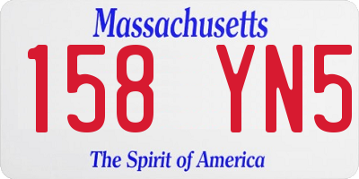 MA license plate 158YN5