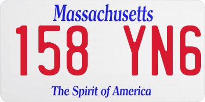 MA license plate 158YN6