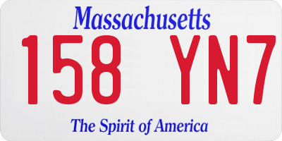 MA license plate 158YN7