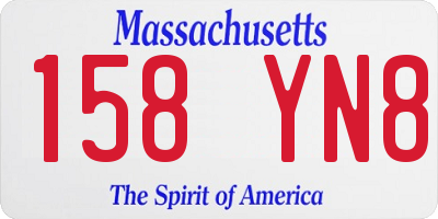 MA license plate 158YN8