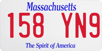 MA license plate 158YN9