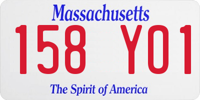 MA license plate 158YO1