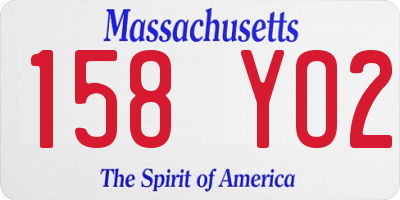MA license plate 158YO2