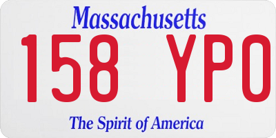 MA license plate 158YP0