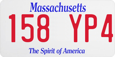 MA license plate 158YP4