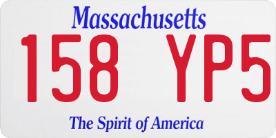 MA license plate 158YP5