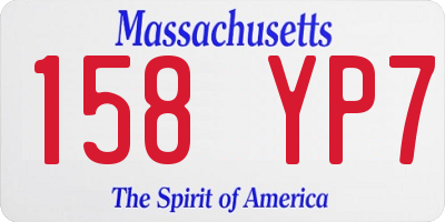 MA license plate 158YP7