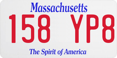 MA license plate 158YP8