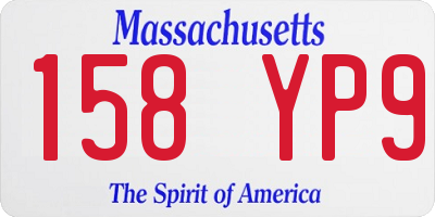 MA license plate 158YP9