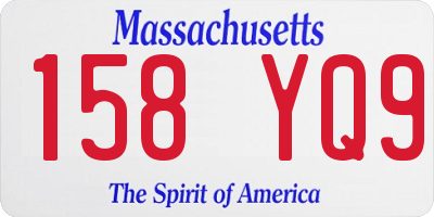 MA license plate 158YQ9
