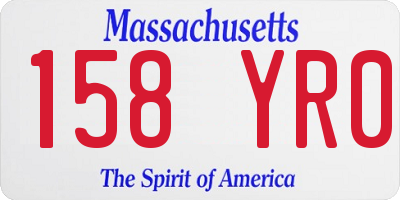 MA license plate 158YR0
