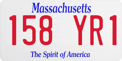 MA license plate 158YR1