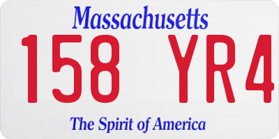MA license plate 158YR4