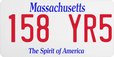 MA license plate 158YR5