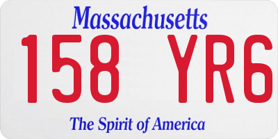 MA license plate 158YR6