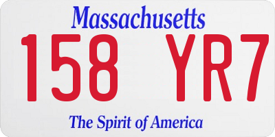 MA license plate 158YR7