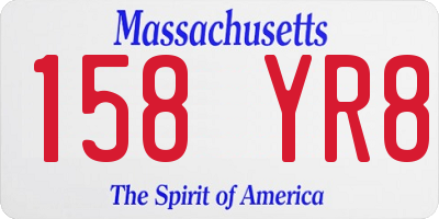 MA license plate 158YR8