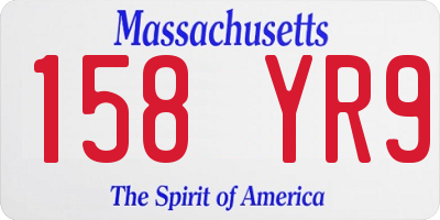 MA license plate 158YR9