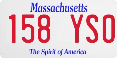 MA license plate 158YS0