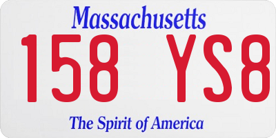 MA license plate 158YS8