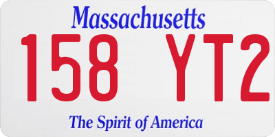MA license plate 158YT2