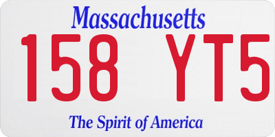 MA license plate 158YT5