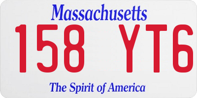 MA license plate 158YT6