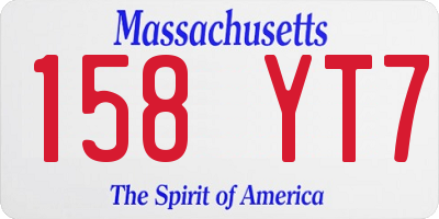 MA license plate 158YT7