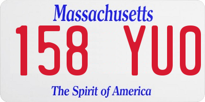 MA license plate 158YU0