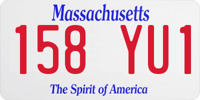 MA license plate 158YU1
