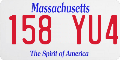 MA license plate 158YU4