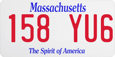 MA license plate 158YU6