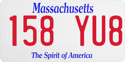 MA license plate 158YU8
