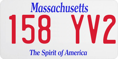 MA license plate 158YV2