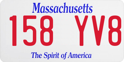 MA license plate 158YV8