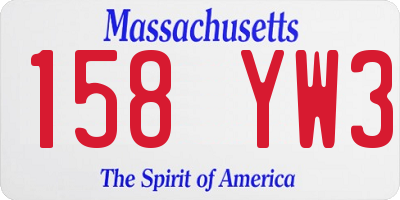 MA license plate 158YW3