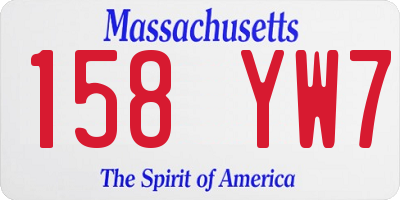 MA license plate 158YW7