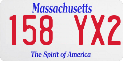 MA license plate 158YX2
