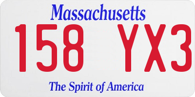 MA license plate 158YX3