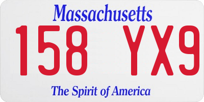 MA license plate 158YX9