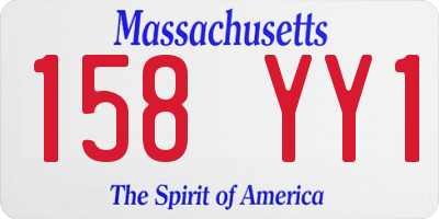 MA license plate 158YY1