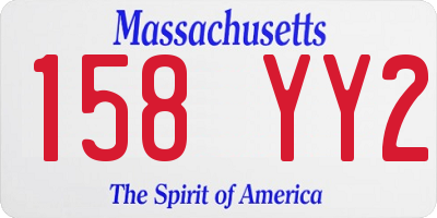 MA license plate 158YY2