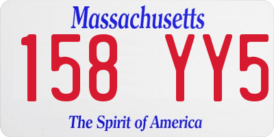 MA license plate 158YY5
