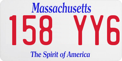 MA license plate 158YY6