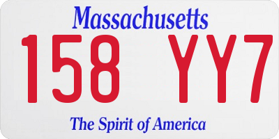 MA license plate 158YY7