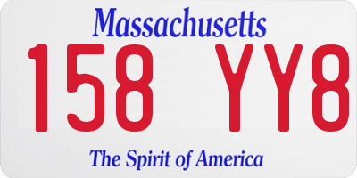 MA license plate 158YY8