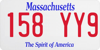 MA license plate 158YY9