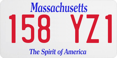 MA license plate 158YZ1